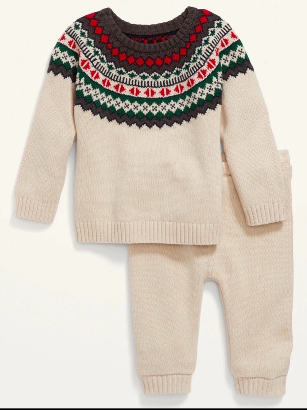 Unisex Fair Isle Sweater and Pants Set - old navy